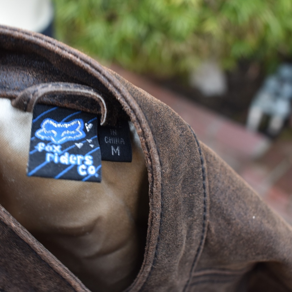 WOMEN'S FOX RIDERS LEATHER JACKET DISTRESSED - Picture 6 of 7